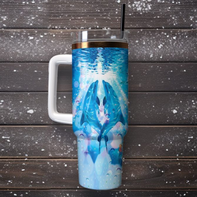Dolphin Life Custom Stanley Quencher 40Oz Stainless Steel Tumbler With Handle - Image 2