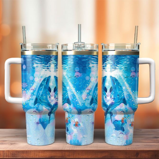 Dolphin Life Custom Stanley Quencher 40Oz Stainless Steel Tumbler With Handle