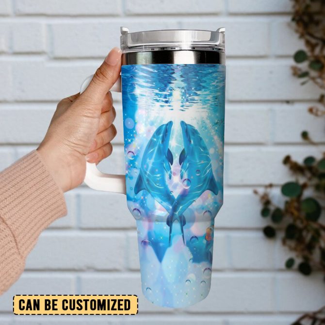 Dolphin Life Custom Stanley Quencher 40Oz Stainless Steel Tumbler With Handle - Image 3