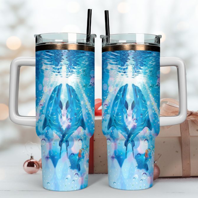 Dolphin Life Custom Stanley Quencher 40Oz Stainless Steel Tumbler With Handle - Image 4