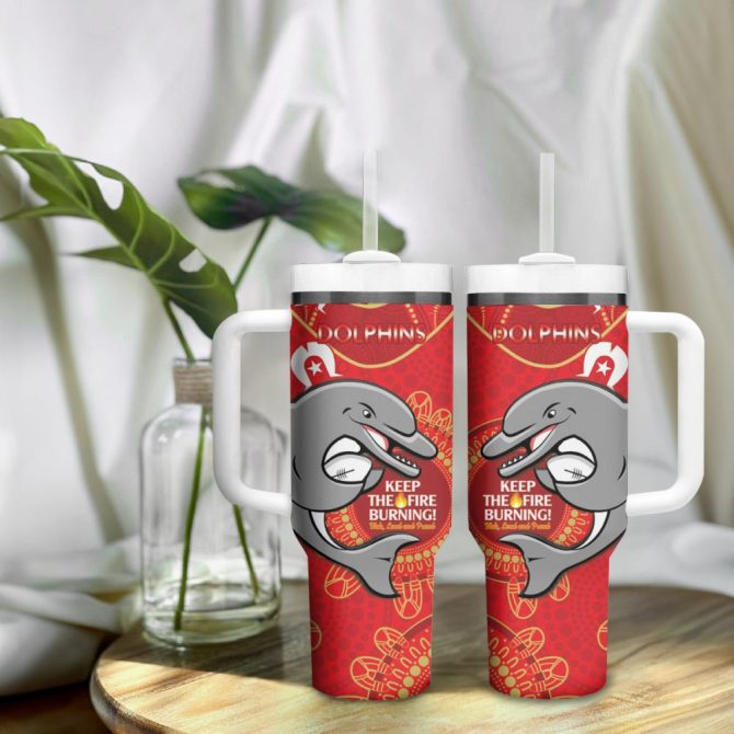 Dolphins Naidoc Week Nrl Custom Stanley Quencher 40Oz Stainless Steel Tumbler - Image 10