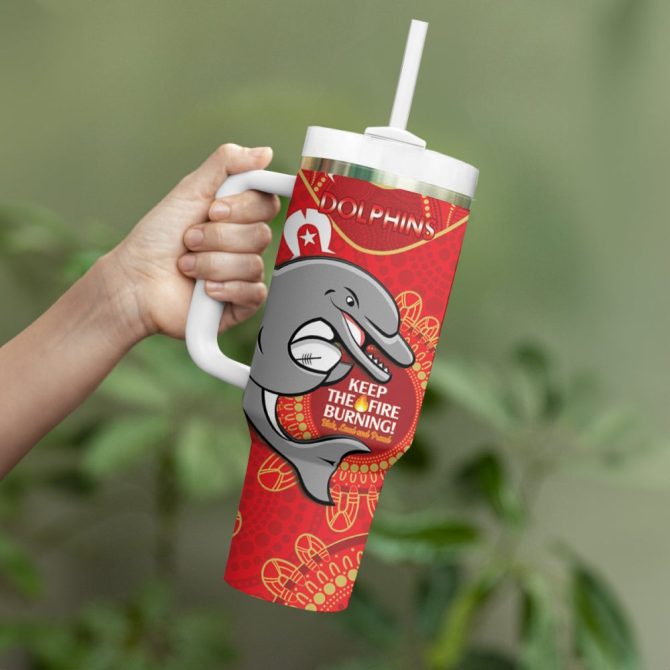 Dolphins Naidoc Week Nrl Custom Stanley Quencher 40Oz Stainless Steel Tumbler - Image 4