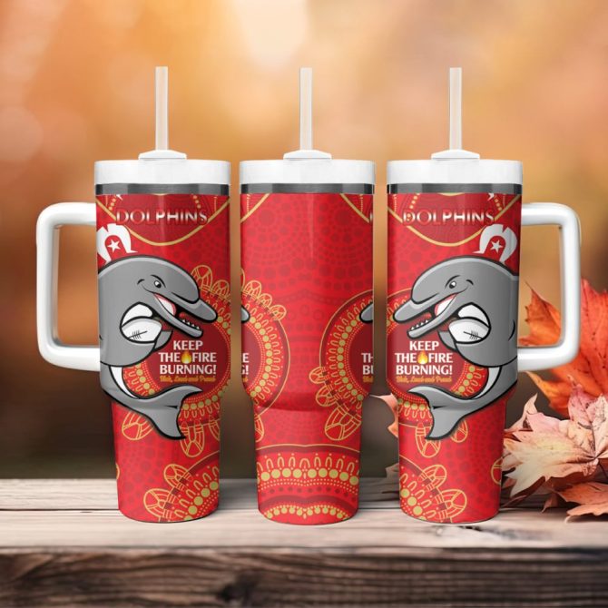 Dolphins Naidoc Week Nrl Custom Stanley Quencher 40Oz Stainless Steel Tumbler - Image 5