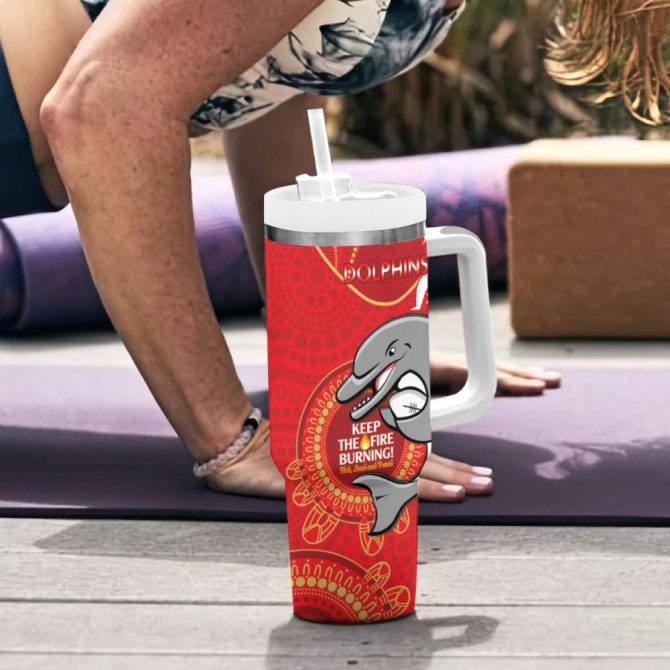 Dolphins Naidoc Week Nrl Custom Stanley Quencher 40Oz Stainless Steel Tumbler - Image 7