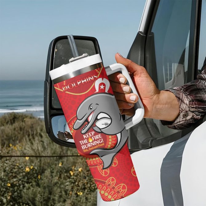 Dolphins Naidoc Week Nrl Custom Stanley Quencher 40Oz Stainless Steel Tumbler - Image 8