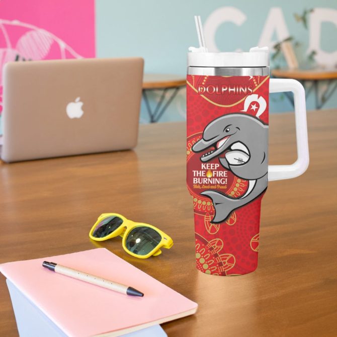 Dolphins Naidoc Week Nrl Custom Stanley Quencher 40Oz Stainless Steel Tumbler - Image 6