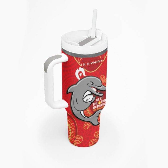 Dolphins Naidoc Week Nrl Custom Stanley Quencher 40Oz Stainless Steel Tumbler - Image 3