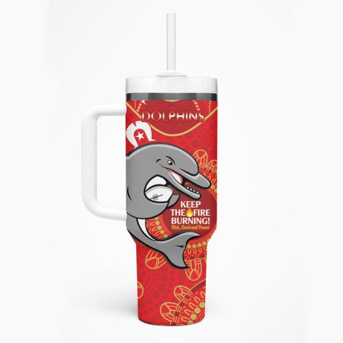 Dolphins Naidoc Week Nrl Custom Stanley Quencher 40Oz Stainless Steel Tumbler - Image 2