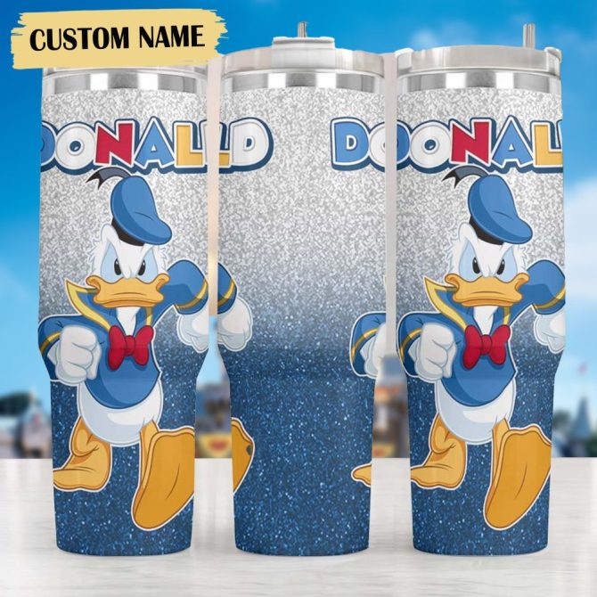 Donald Duck Cartoon Custom Stanley Quencher 40Oz Stainless Steel Tumbler