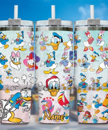 Donald Duck Cartoon Custom Stanley Quencher 40Oz Stainless Steel Tumbler With Handle