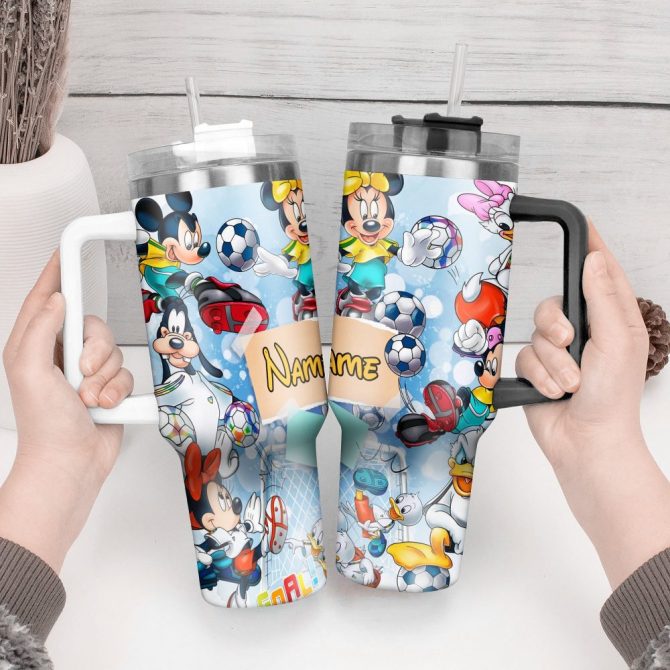 Donald Duck Cartoon Custom Stanley Quencher 40Oz Stainless Steel Tumbler With Handle - Image 2