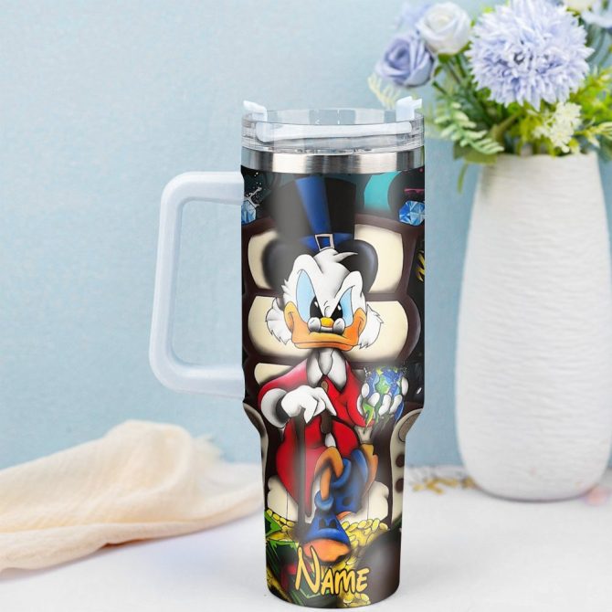 Donald Duck Cartoon Custom Stanley Quencher 40Oz Stainless Steel Tumbler With Handle - Image 3