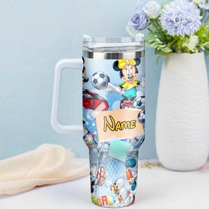 Donald Duck Cartoon Custom Stanley Quencher 40Oz Stainless Steel Tumbler With Handle - Image 3