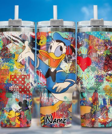 Donald Duck Cartoon Custom Stanley Quencher 40Oz Stainless Steel Tumbler With Handle