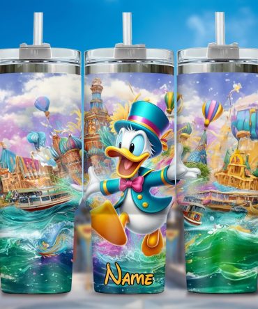 Donald Duck Cartoon Custom Stanley Quencher 40Oz Stainless Steel Tumbler With Handle