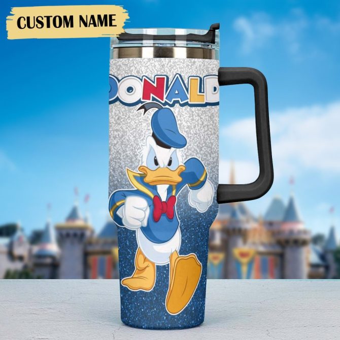 Donald Duck Cartoon Custom Stanley Quencher 40Oz Stainless Steel Tumbler - Image 2