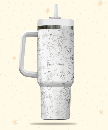 Donald Duck Disney Cartoon Custom Stanley Quencher 40Oz Stainless Steel Tumbler With Handle