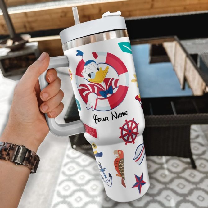Donald Duck Disney Cartoon Custom Stanley Quencher 40Oz Stainless Steel Tumbler With Handle - Image 2