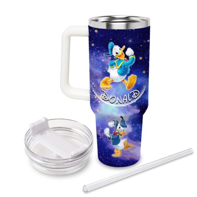 Donald Duck Mickey Mouse And Friends Cartoon Custom Stanley Quencher 40Oz Stainless Steel Tumbler With Handle - Image 3