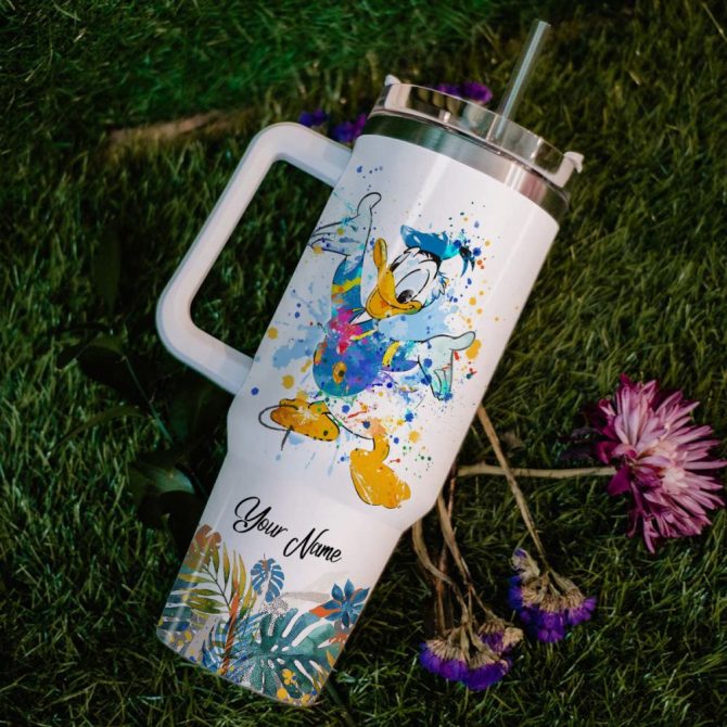Donald Duck Mickey Mouse And Friends Cartoon Custom Stanley Quencher 40Oz Stainless Steel Tumbler With Handle - Image 6