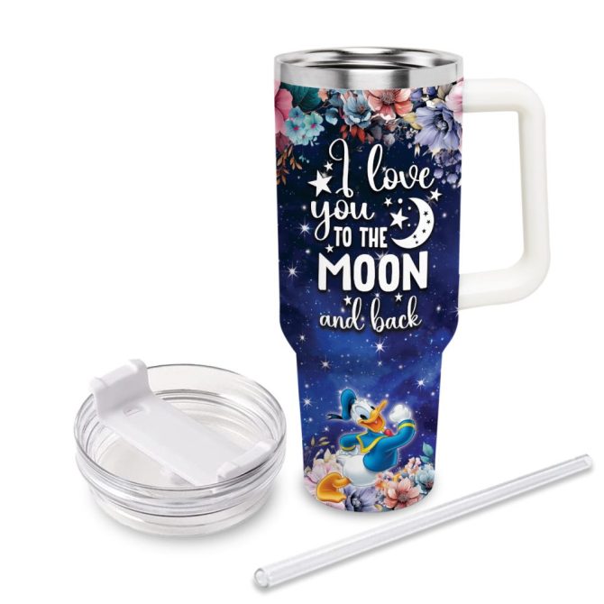 Donald Duck Mickey Mouse And Friends Cartoon Custom Stanley Quencher 40Oz Stainless Steel Tumbler With Handle - Image 3