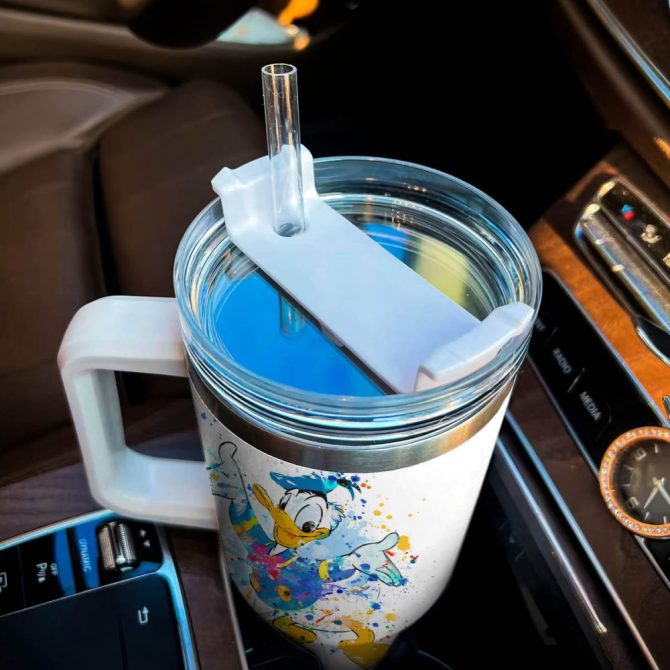 Donald Duck Mickey Mouse And Friends Cartoon Custom Stanley Quencher 40Oz Stainless Steel Tumbler With Handle - Image 4