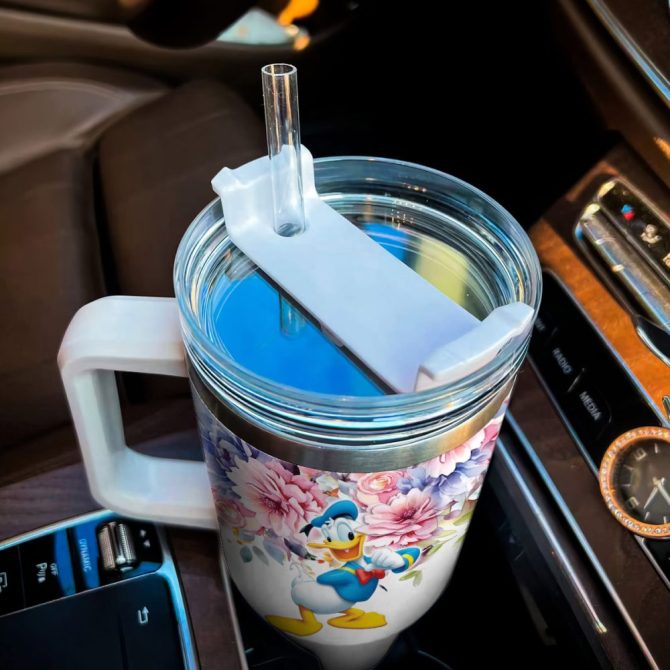 Donald Duck Mickey Mouse And Friends Cartoon Custom Stanley Quencher 40Oz Stainless Steel Tumbler With Handle - Image 4