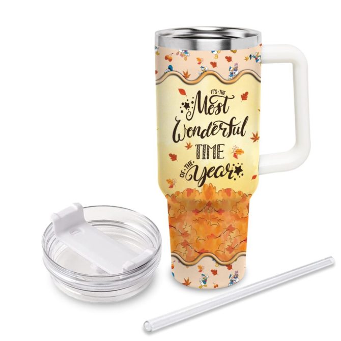 Donald Duck Mickey Mouse And Friends Cartoon Custom Stanley Quencher 40Oz Stainless Steel Tumbler With Handle - Image 3