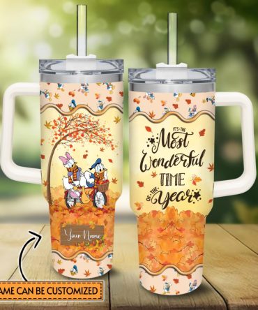 Donald Duck Mickey Mouse And Friends Cartoon Custom Stanley Quencher 40Oz Stainless Steel Tumbler With Handle