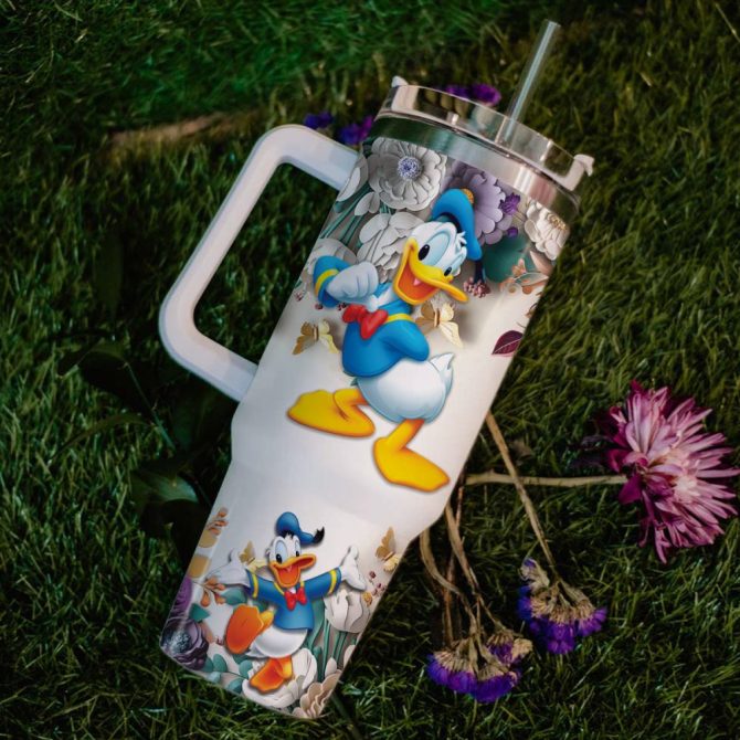 Donald Duck Mickey Mouse And Friends Cartoon Custom Stanley Quencher 40Oz Stainless Steel Tumbler With Handle - Image 6
