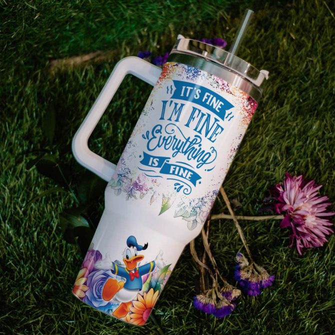 Donald Duck Mickey Mouse And Friends Cartoon Custom Stanley Quencher 40Oz Stainless Steel Tumbler With Handle - Image 6