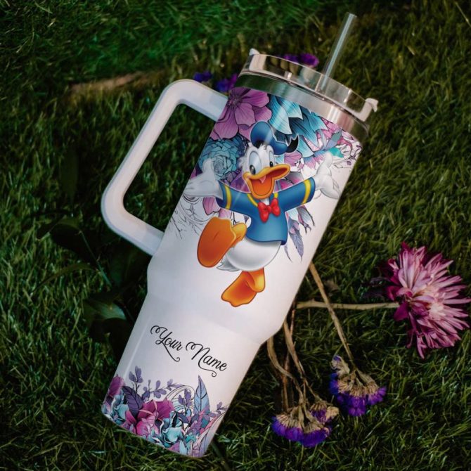 Donald Duck Mickey Mouse And Friends Cartoon Custom Stanley Quencher 40Oz Stainless Steel Tumbler With Handle - Image 6
