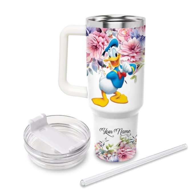 Donald Duck Mickey Mouse And Friends Cartoon Custom Stanley Quencher 40Oz Stainless Steel Tumbler With Handle - Image 2