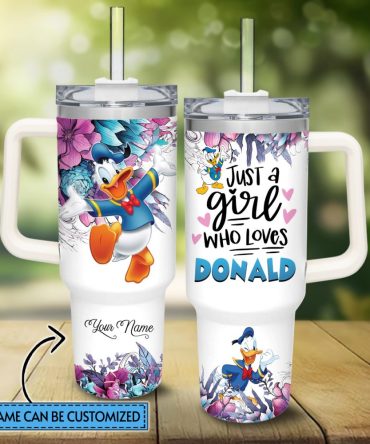 Donald Duck Mickey Mouse And Friends Cartoon Custom Stanley Quencher 40Oz Stainless Steel Tumbler With Handle