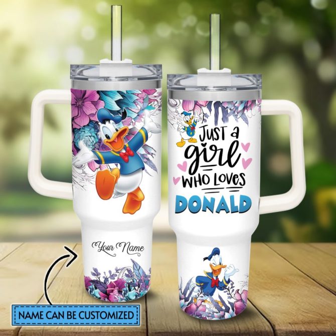 Donald Duck Mickey Mouse And Friends Cartoon Custom Stanley Quencher 40Oz Stainless Steel Tumbler With Handle