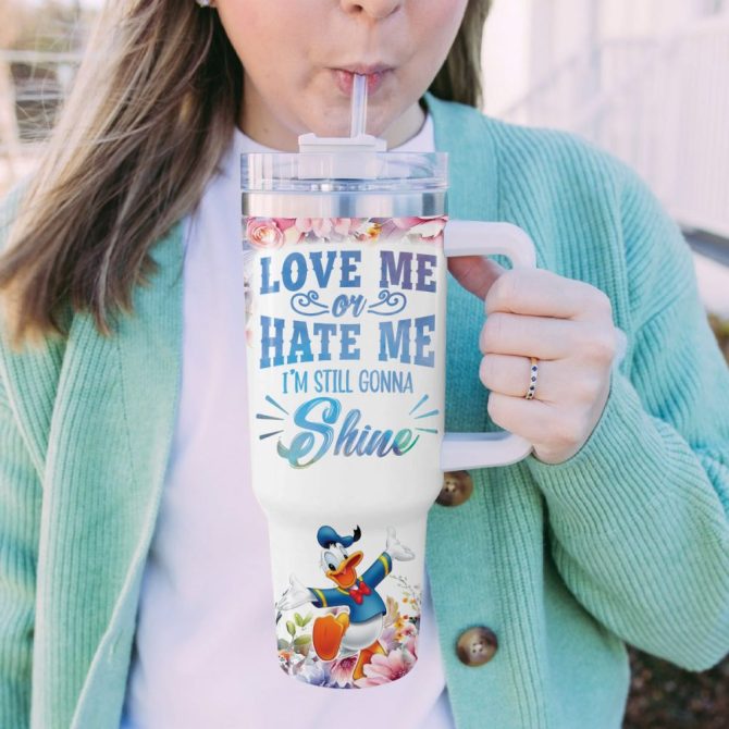 Donald Duck Mickey Mouse And Friends Cartoon Custom Stanley Quencher 40Oz Stainless Steel Tumbler With Handle - Image 5