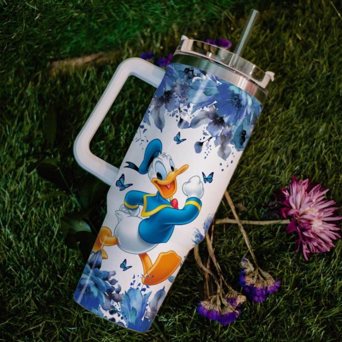 Donald Duck Mickey Mouse And Friends Cartoon Custom Stanley Quencher 40Oz Stainless Steel Tumbler With Handle - Image 6