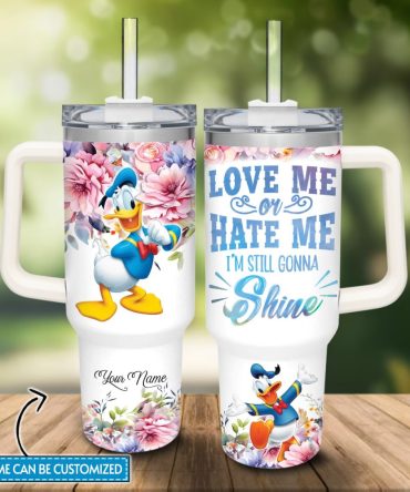 Donald Duck Mickey Mouse And Friends Cartoon Custom Stanley Quencher 40Oz Stainless Steel Tumbler With Handle