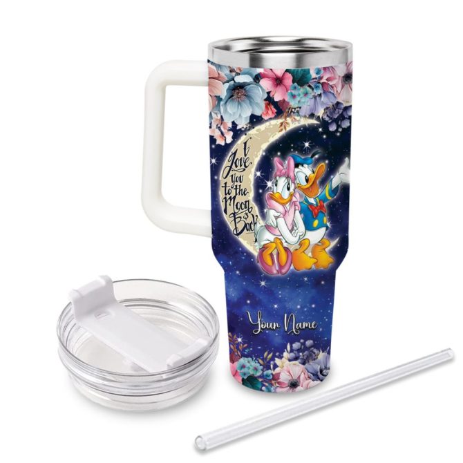 Donald Duck Mickey Mouse And Friends Cartoon Custom Stanley Quencher 40Oz Stainless Steel Tumbler With Handle - Image 2