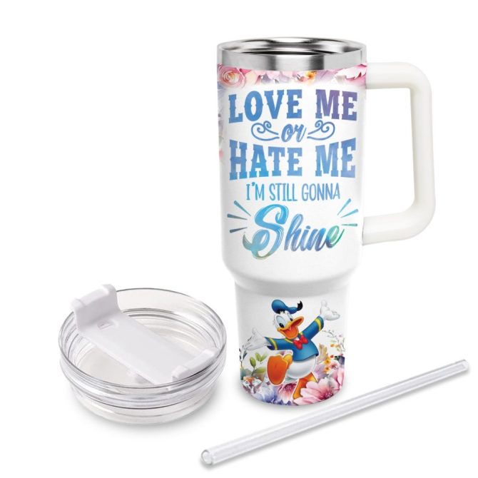 Donald Duck Mickey Mouse And Friends Cartoon Custom Stanley Quencher 40Oz Stainless Steel Tumbler With Handle - Image 3
