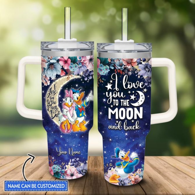 Donald Duck Mickey Mouse And Friends Cartoon Custom Stanley Quencher 40Oz Stainless Steel Tumbler With Handle