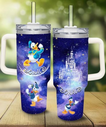 Donald Duck Mickey Mouse And Friends Cartoon Custom Stanley Quencher 40Oz Stainless Steel Tumbler With Handle