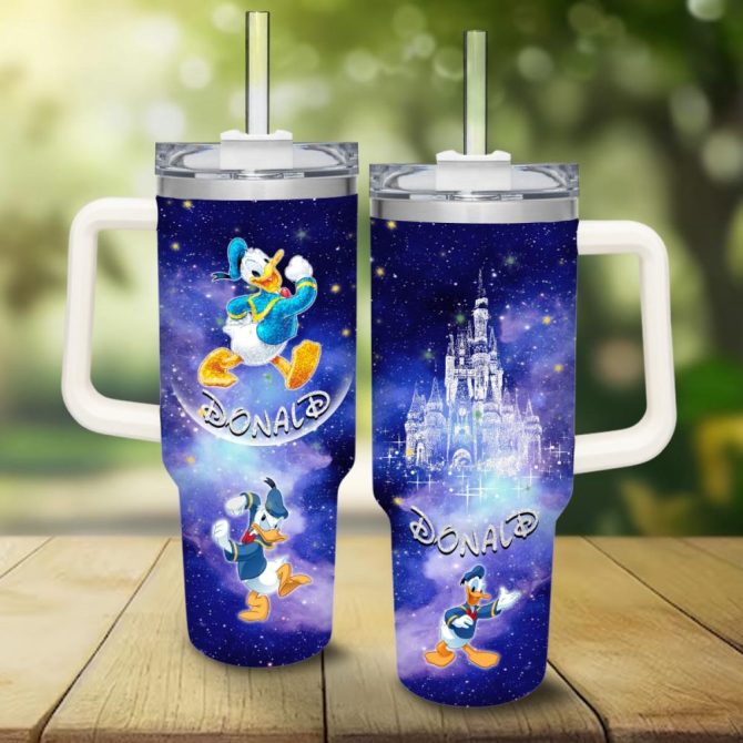 Donald Duck Mickey Mouse And Friends Cartoon Custom Stanley Quencher 40Oz Stainless Steel Tumbler With Handle