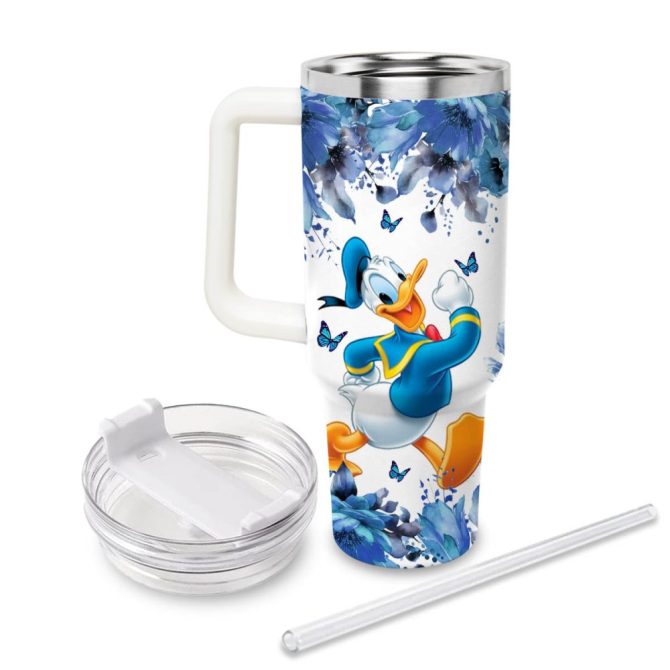 Donald Duck Mickey Mouse And Friends Cartoon Custom Stanley Quencher 40Oz Stainless Steel Tumbler With Handle - Image 2