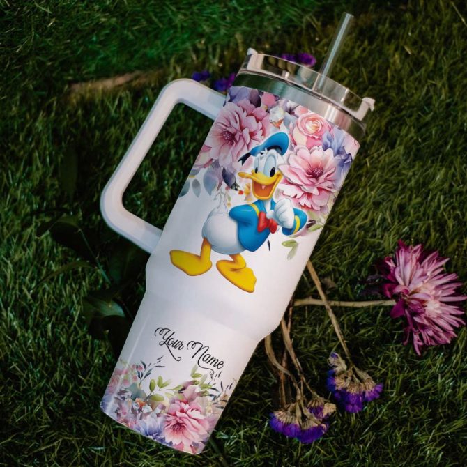 Donald Duck Mickey Mouse And Friends Cartoon Custom Stanley Quencher 40Oz Stainless Steel Tumbler With Handle - Image 6