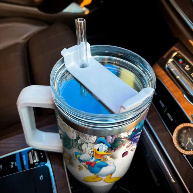Donald Duck Mickey Mouse And Friends Cartoon Custom Stanley Quencher 40Oz Stainless Steel Tumbler With Handle - Image 4