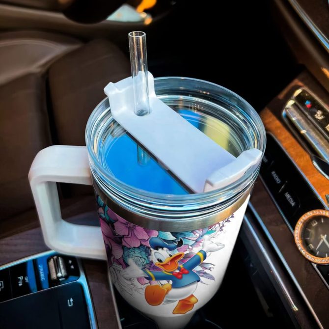 Donald Duck Mickey Mouse And Friends Cartoon Custom Stanley Quencher 40Oz Stainless Steel Tumbler With Handle - Image 4