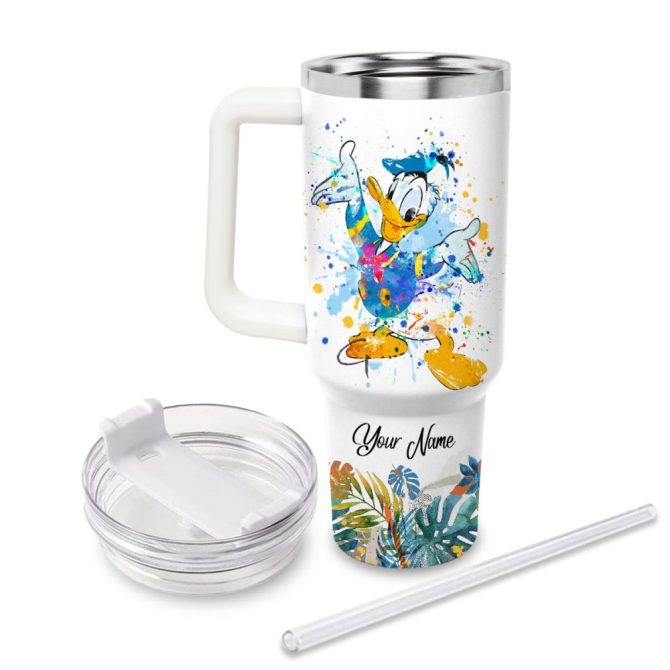 Donald Duck Mickey Mouse And Friends Cartoon Custom Stanley Quencher 40Oz Stainless Steel Tumbler With Handle - Image 2