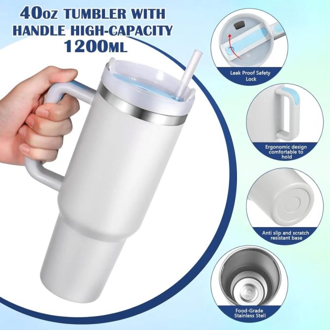 Donald Duck Starbucks Cartoon Custom Stanley Quencher 40Oz Stainless Steel Tumbler - Image 4