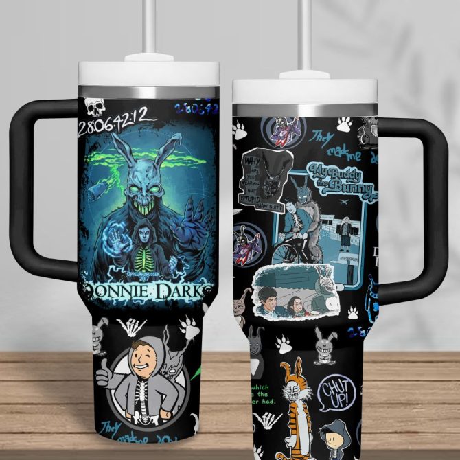 Donnie Darko Movies Custom Stanley Quencher 40Oz Stainless Steel Tumbler With Handle - Image 4